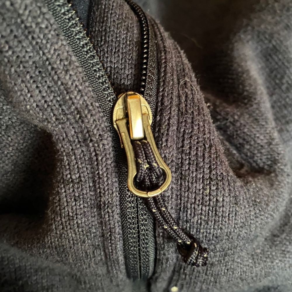 L.L. Bean Men's Sweater Fleece Full Zip Jacket Navy Blue Large Colby College - Picture 9 of 9